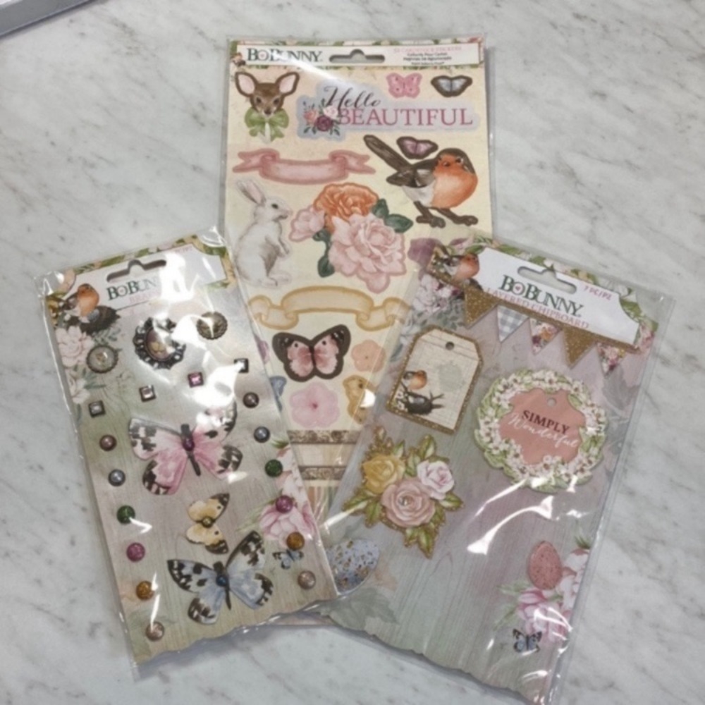 BoBunny Garden Grove Stickers, Chipboard and Brads